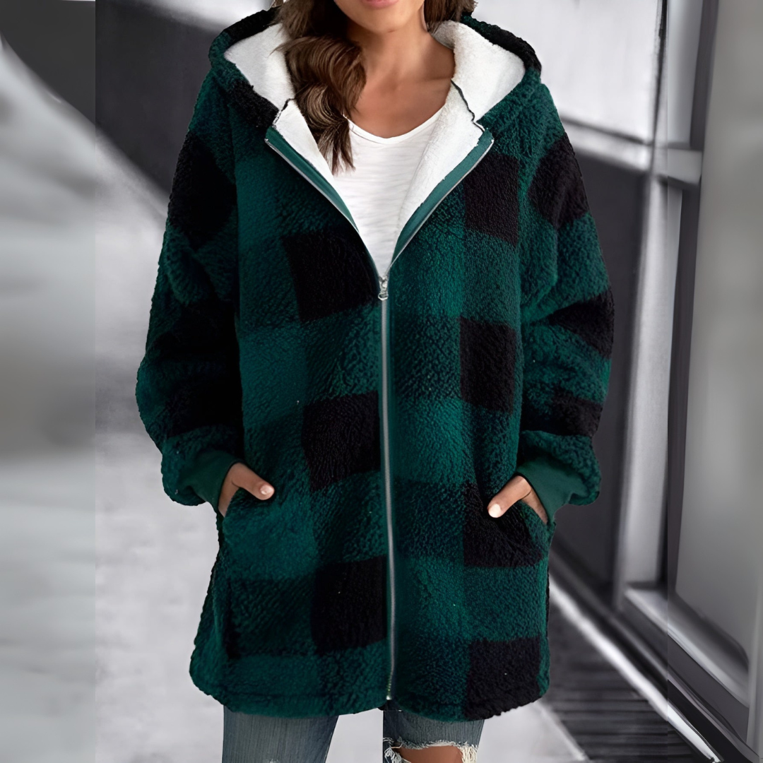 Andrea | Hooded Checked Fleece Shirt 4