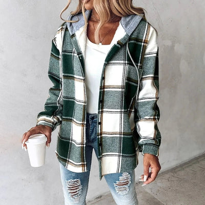 Annika | Women's Checked Hoodie Jacket with Cozy Hood 2