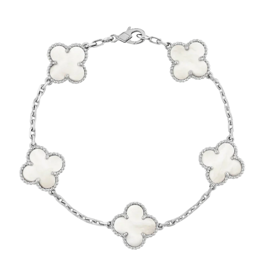Ava | Cloverleaf Black Silver Necklace 2