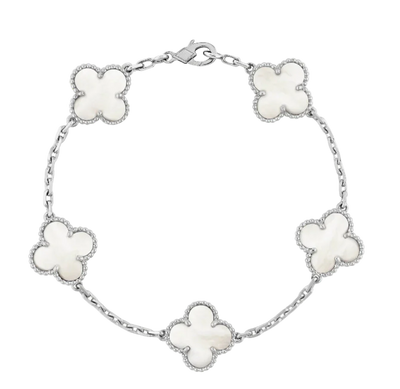 Ava | Cloverleaf Black Silver Necklace 2