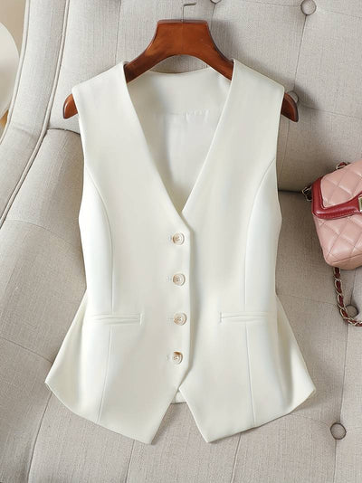 Camille | Women's Vest With V-Neckline and Button-Down Front 0