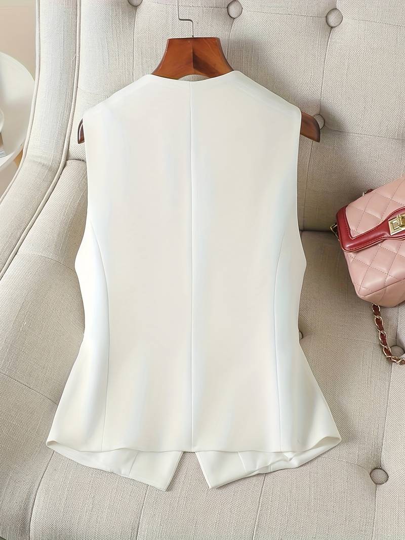 Camille | Women's Vest With V-Neckline and Button-Down Front 2