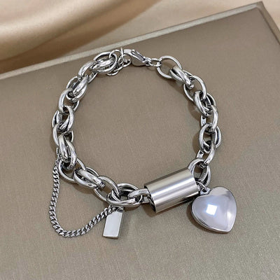Chunky White Gold Bracelet – Durable and Stylish Accessory with Adjustable Length for Casual and Formal Wear 0