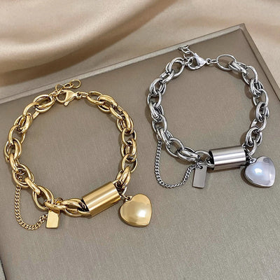 Chunky White Gold Bracelet – Durable and Stylish Accessory with Adjustable Length for Casual and Formal Wear 2