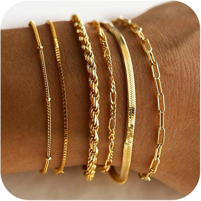 Elegant Gold Bracelet Set, Adjustable Fit, Lightweight Design for Casual and Formal Wear 0