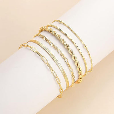 Elegant Gold Bracelet Set, Adjustable Fit, Lightweight Design for Casual and Formal Wear 4