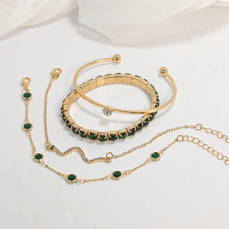 Elegant Gold Bracelet Set for Women - Adjustable, Lightweight, Versatile Design for Layering or Solo Wear 1