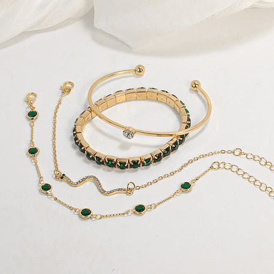 Elegant Gold Bracelet Set for Women - Adjustable, Lightweight, Versatile Design for Layering or Solo Wear 1