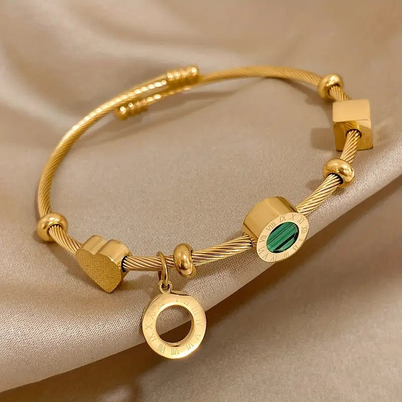 Elegant Gold Bracelet with Intricate Design – Emerence Rousseau Style 0