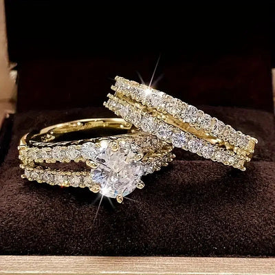 Elegant Gold Ring Set - Timeless Jewelry for Any Occasion, Lightweight Design, Versatile Stacking Options 0