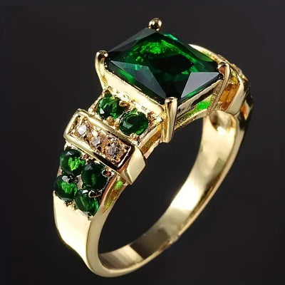 Elegant Gold Ring with Emerald – Timeless Design for Women, 14K Gold, Lightweight and Versatile for Any Occasion 0