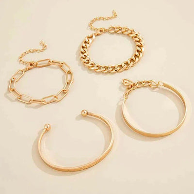 Elegant White Gold Bracelet Set – Adjustable Lightweight Jewelry for Casual and Formal Wear 2