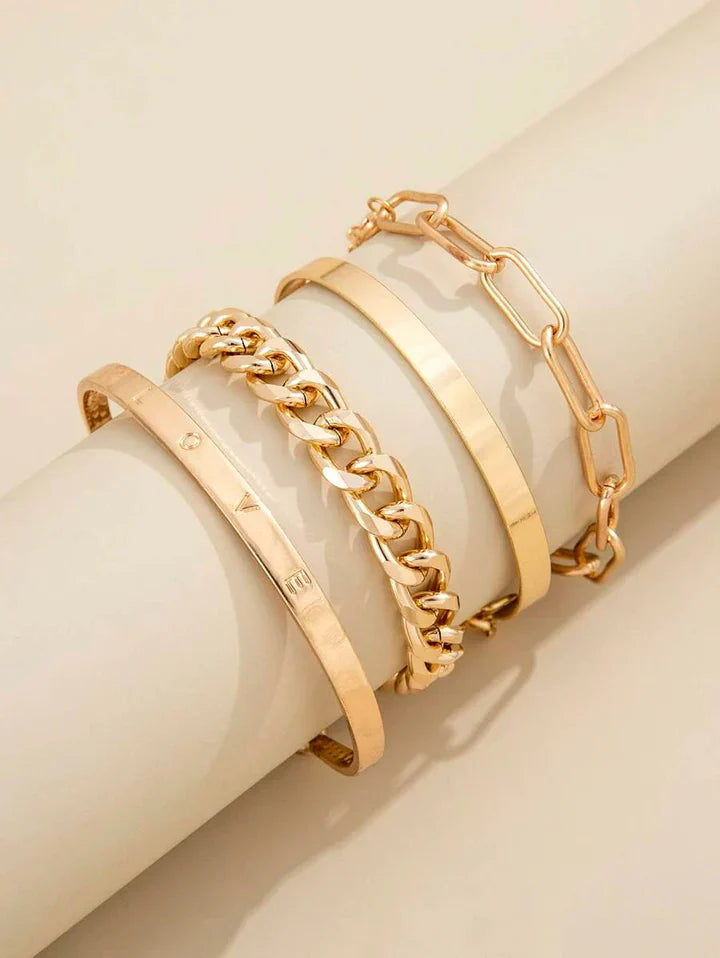 Elegant White Gold Bracelet Set – Adjustable Lightweight Jewelry for Casual and Formal Wear 3