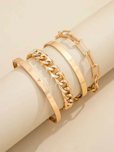 Elegant White Gold Bracelet Set – Adjustable Lightweight Jewelry for Casual and Formal Wear 3