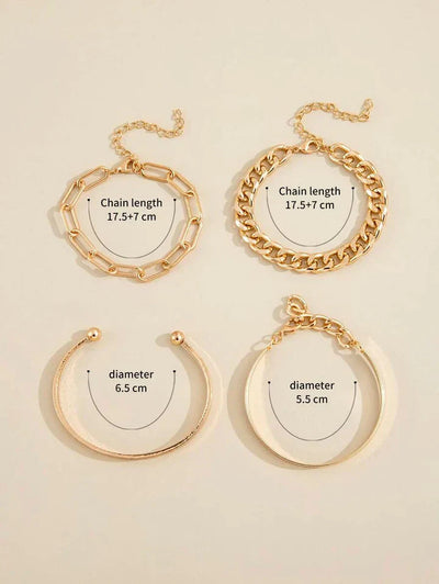 Elegant White Gold Bracelet Set – Adjustable Lightweight Jewelry for Casual and Formal Wear 4