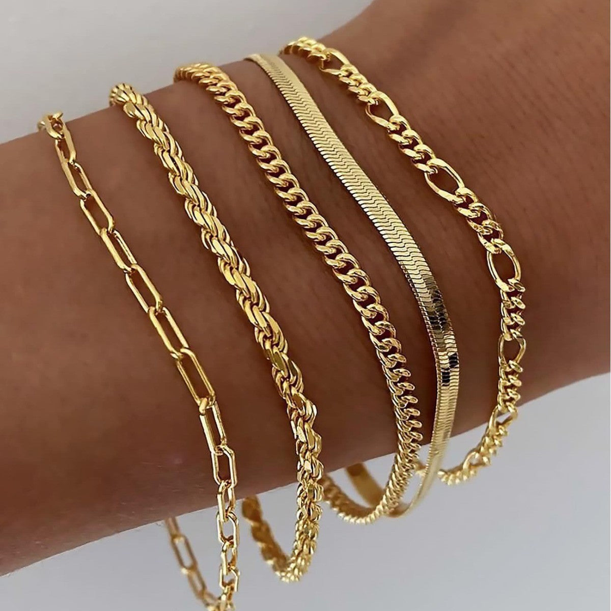 Elegant White Gold Bracelet Set for Women – Adjustable Length, Lightweight Design, Perfect for Casual and Formal Occasions 1