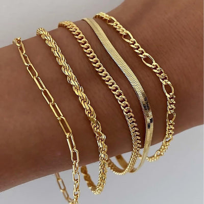 Elegant White Gold Bracelet Set for Women – Adjustable Length, Lightweight Design, Perfect for Casual and Formal Occasions 1