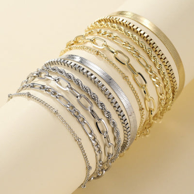 Elegant White Gold Bracelet Set for Women – Adjustable Length, Lightweight Design, Perfect for Casual and Formal Occasions 2