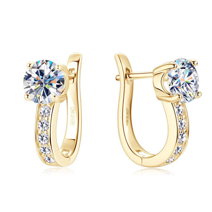 Elegant White Gold Channel Huggie Earrings for Women – Lightweight, Durable, and Stylish Accessory 1