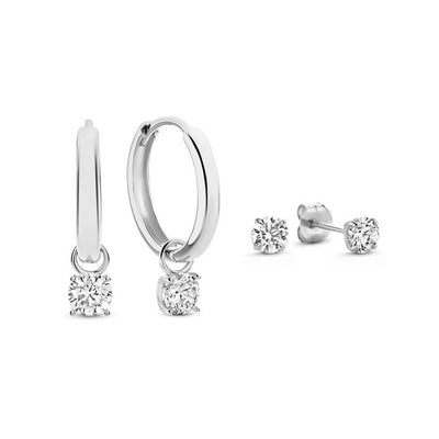 Elegant White Gold Earrings with Larmes de Lune Stone – Lightweight and Versatile Design for Any Occasion 0
