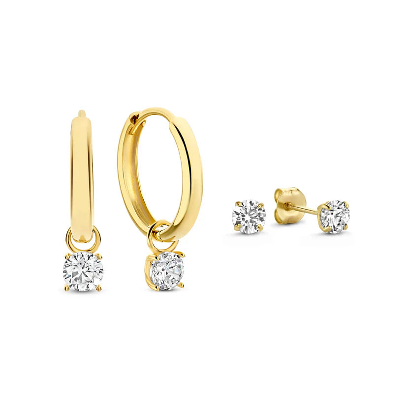 Elegant White Gold Earrings with Larmes de Lune Stone – Lightweight and Versatile Design for Any Occasion 1