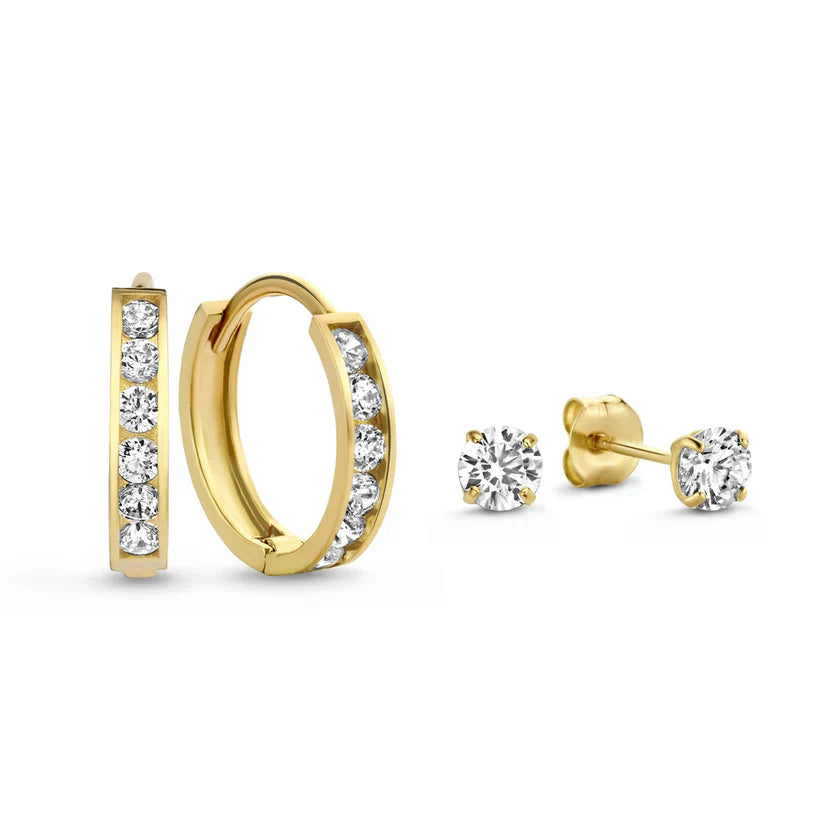 Elegant White Gold Stone Earrings Set for Women – Stylish Jewelry Accessory 1