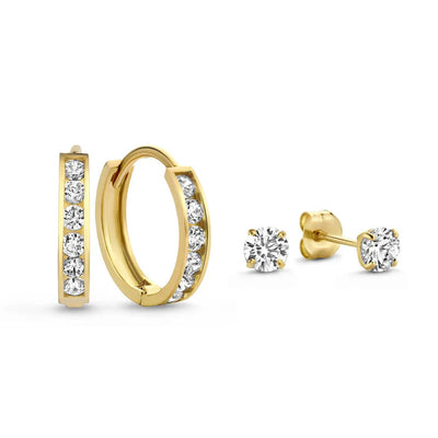Elegant White Gold Stone Earrings Set for Women – Stylish Jewelry Accessory 1