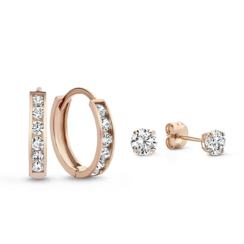 Elegant White Gold Stone Earrings Set for Women – Stylish Jewelry Accessory 2