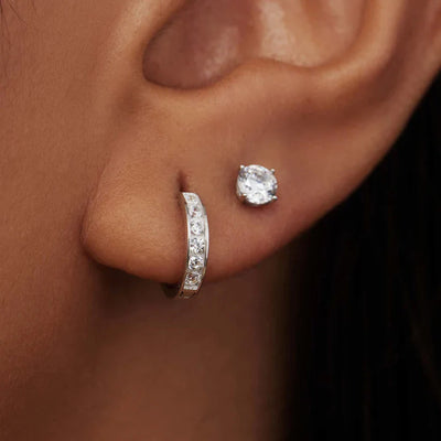Elegant White Gold Stone Earrings Set for Women – Stylish Jewelry Accessory 3