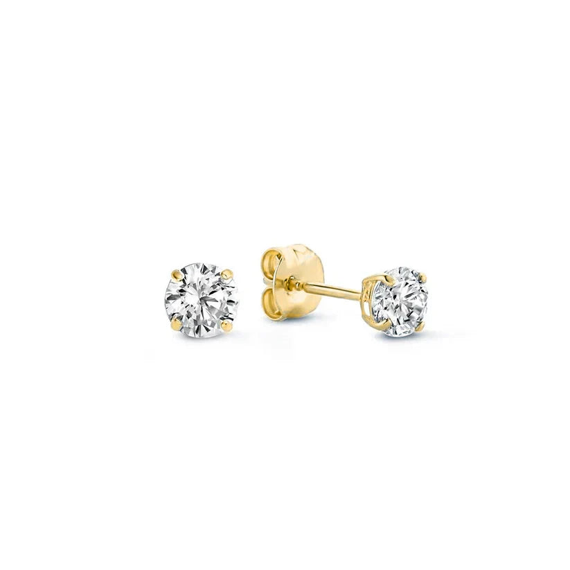 Elegant White Gold Stone Stud Earrings for Women – Unique Larmes de Lune Design, Lightweight and Versatile 1