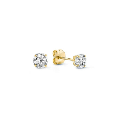 Elegant White Gold Stone Stud Earrings for Women – Unique Larmes de Lune Design, Lightweight and Versatile 1