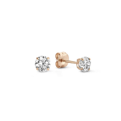Elegant White Gold Stone Stud Earrings for Women – Unique Larmes de Lune Design, Lightweight and Versatile 2