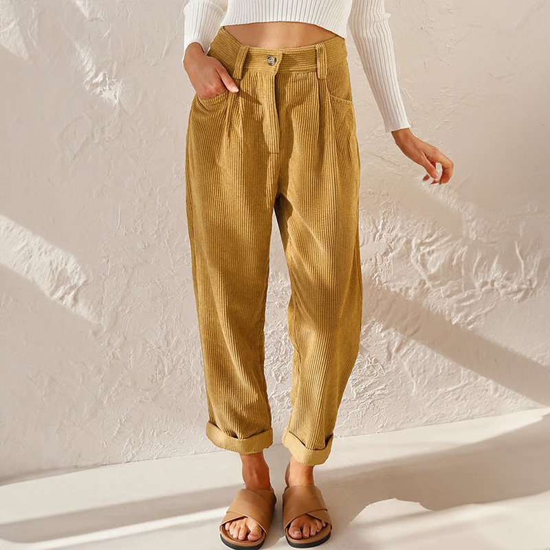 Elise | Women's Casual Corduroy Pants With Elastic Waistband 0