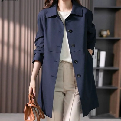 Elise | Women's Short Trench Coat with Single Button Closure 0