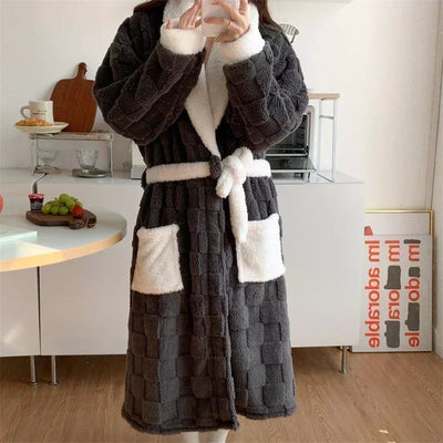 Esmee | Feline Flannel Bathrobe Thicker Design 0