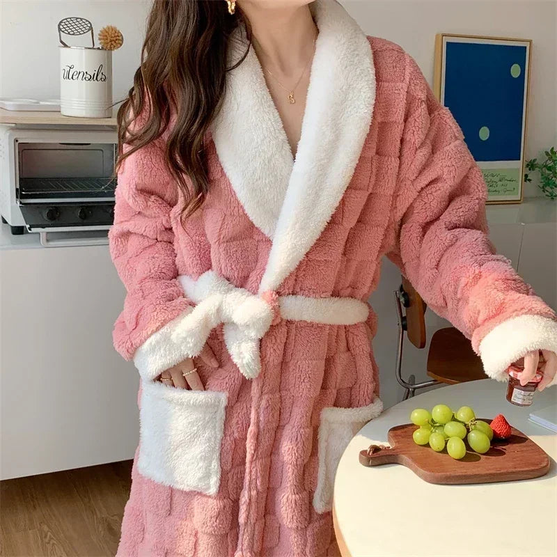 Esmee | Feline Flannel Bathrobe Thicker Design 1