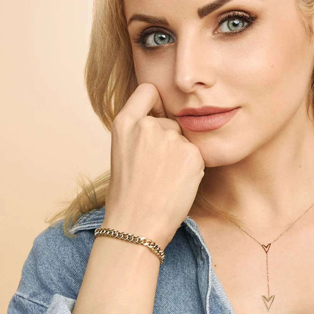Estate Gold Cuban Bracelet for Women – 14K Solid Gold, Adjustable Length, Classic Design, Secure Lobster Clasp 2