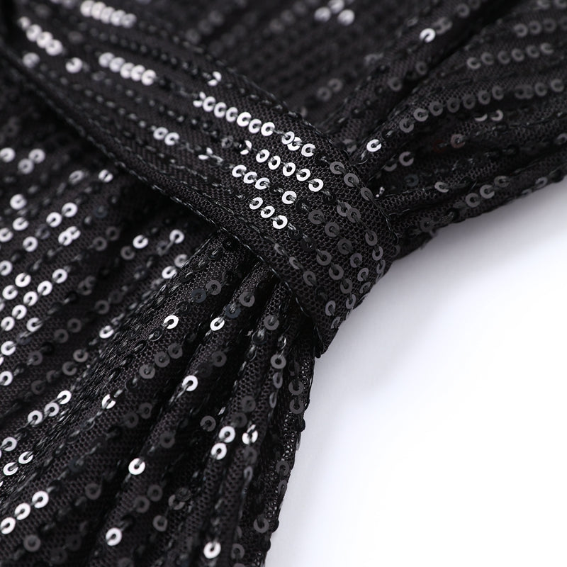 Felicia | Women's Black Glitter Party Dress Above Knee 8