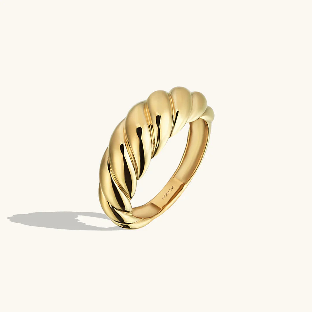 Gold Croissant Ring – Unique Design, High-Quality Gold Jewelry, Versatile Stacking Ring for Women 0