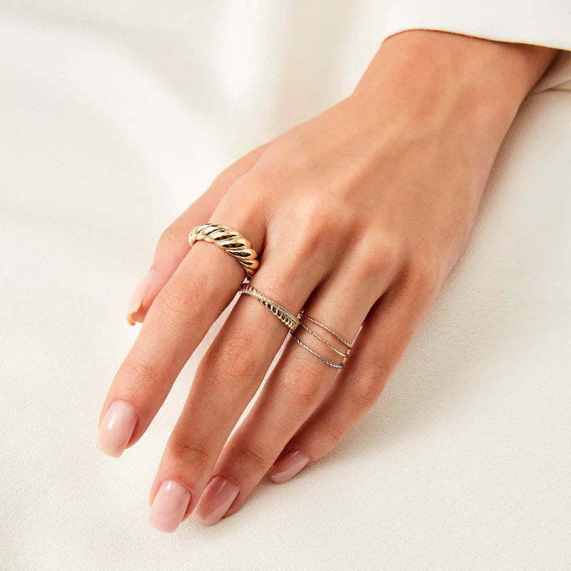 Gold Croissant Ring – Unique Design, High-Quality Gold Jewelry, Versatile Stacking Ring for Women 1