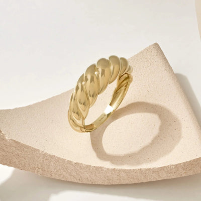 Gold Croissant Ring – Unique Design, High-Quality Gold Jewelry, Versatile Stacking Ring for Women 2