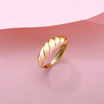 Gold Croissant Ring – Unique Design, High-Quality Gold Jewelry, Versatile Stacking Ring for Women 4