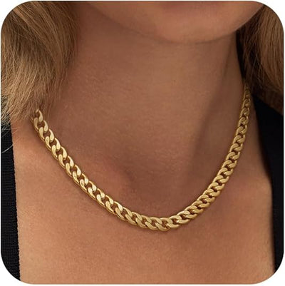 Gold Cuban Link Necklace – Chunky Design, Adjustable Length, Elegant Statement Jewelry for Casual and Formal Wear 2