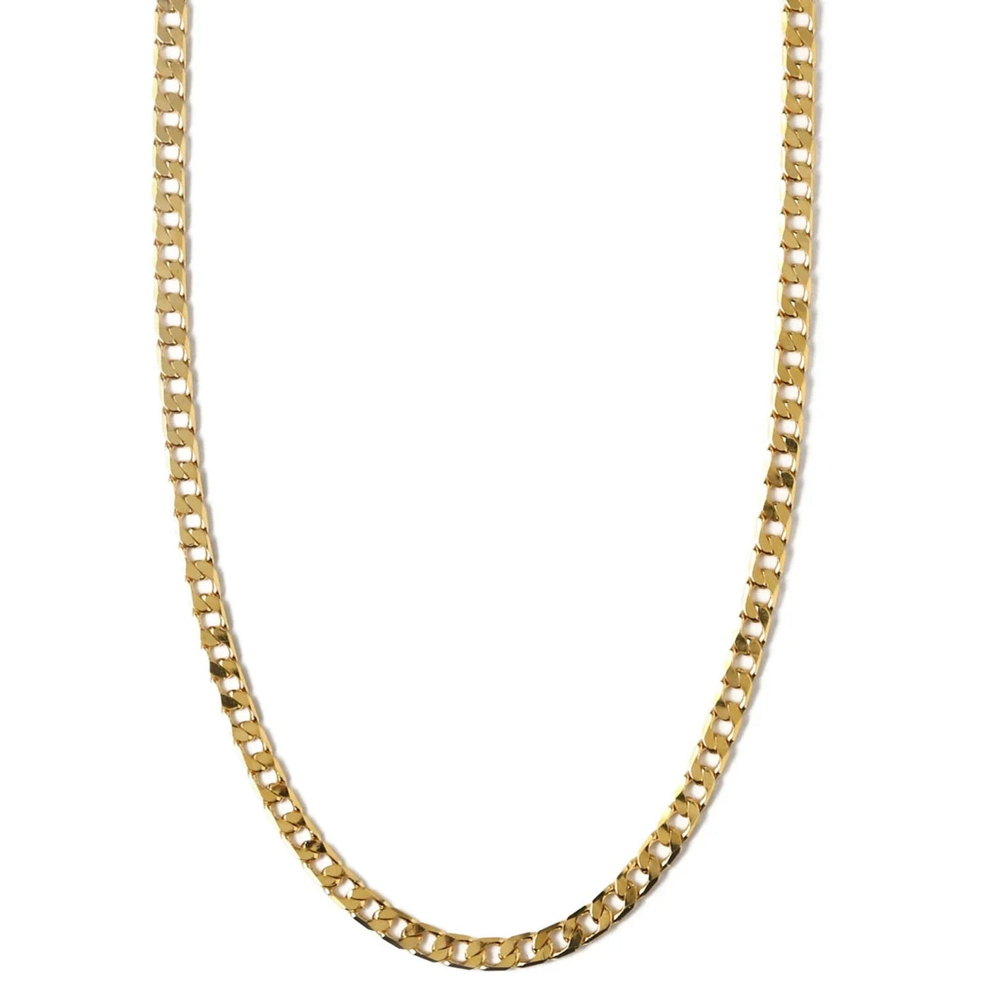 Gold Flat Link Curb Chain Necklace – 18-Inch Stylish Gold Necklace for Timeless Elegance 0