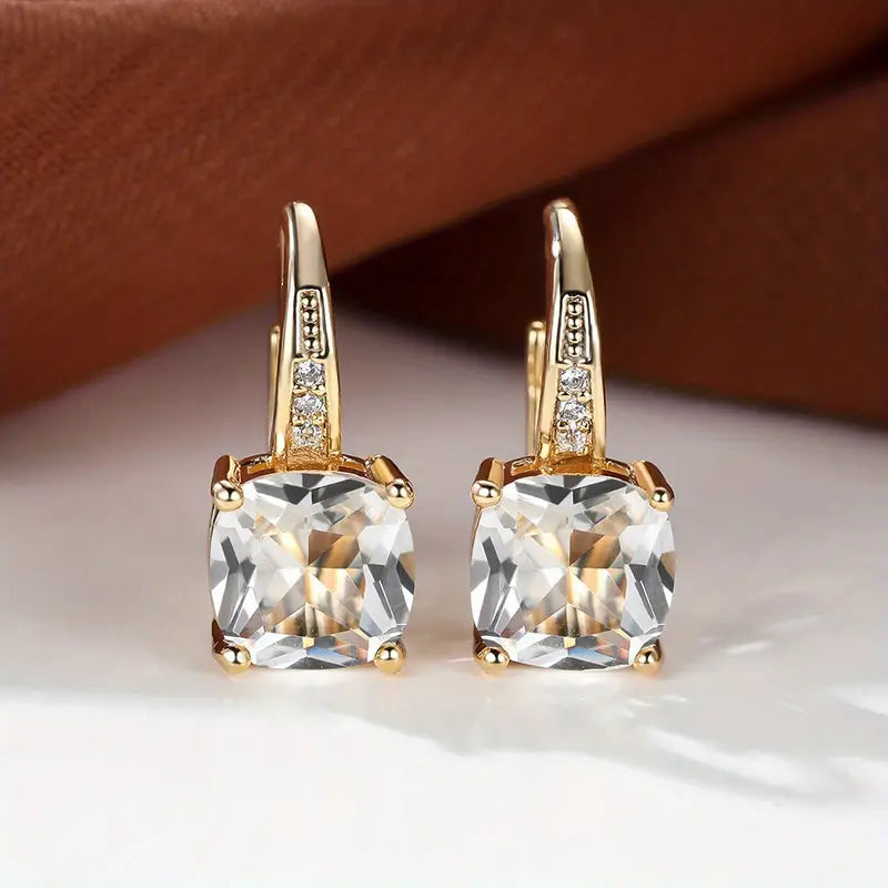 Gold Mystic Stone Hoop Earrings – Elegant and Stylish Accessory 1