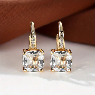Gold Mystic Stone Hoop Earrings – Elegant and Stylish Accessory 1
