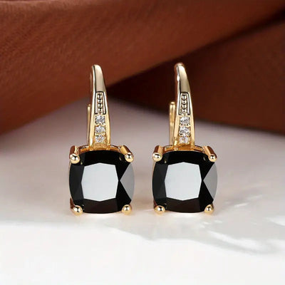 Gold Mystic Stone Hoop Earrings – Elegant and Stylish Accessory 2