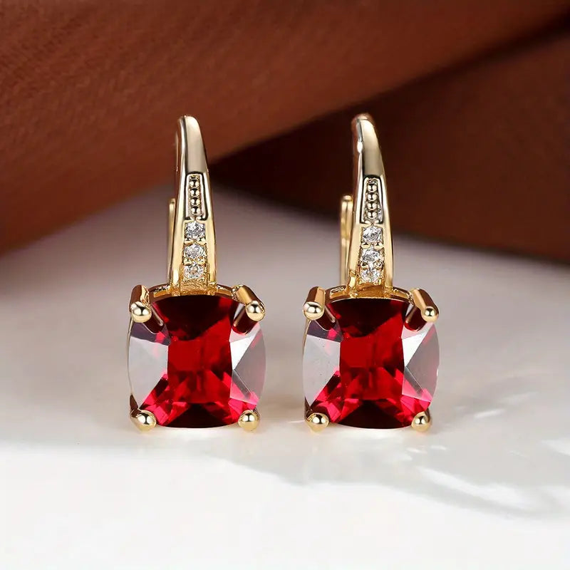 Gold Mystic Stone Hoop Earrings – Elegant and Stylish Accessory 3