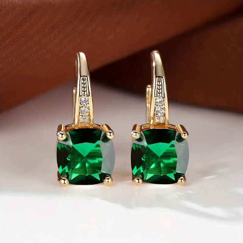 Gold Mystic Stone Hoop Earrings – Elegant and Stylish Accessory 5