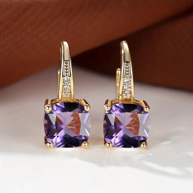 Gold Mystic Stone Hoop Earrings – Elegant and Stylish Accessory 7